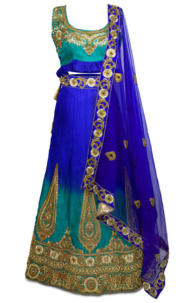 Charming Peacock Blue Color Flared Party Wear Lehenga Choli